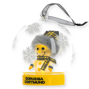 Borussia Dortmund BVB Christbaumkugel Schneemann mit LED